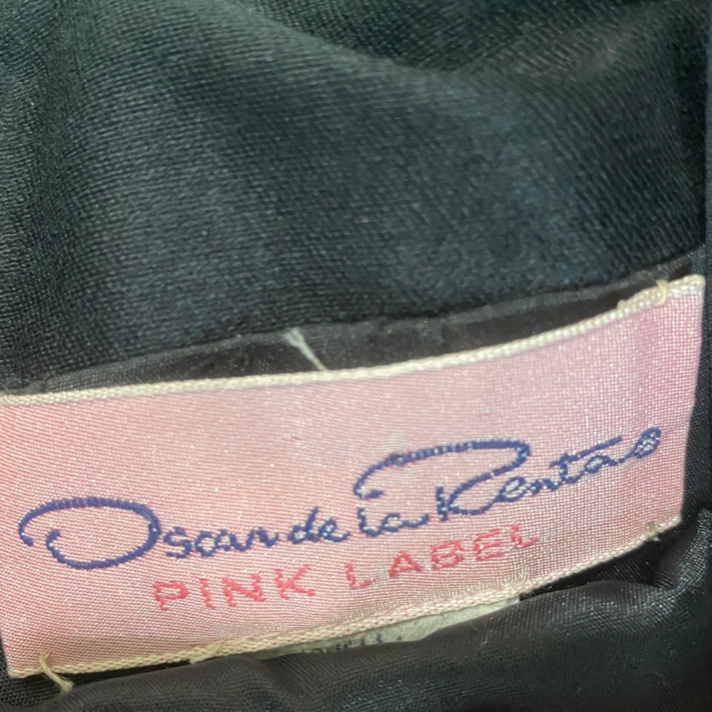 Vintage Oscar De La Renta strapless wool & silk cocktail dress. Pink Label sz 10 - Picture 15 of 16